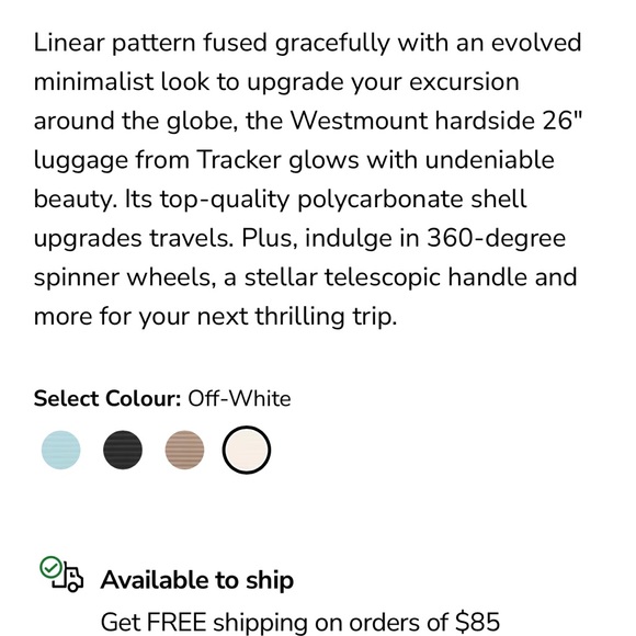 Gently used Bentley off white suitcase - Picture 4 of 9